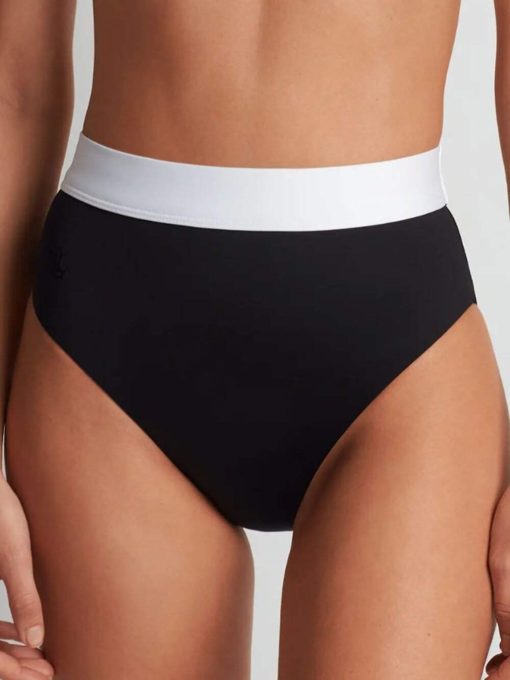 Ralph Lauren Black High Waist Banded Bikini Bottom 8